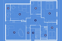 Der Grundriss der Ferienwohnung